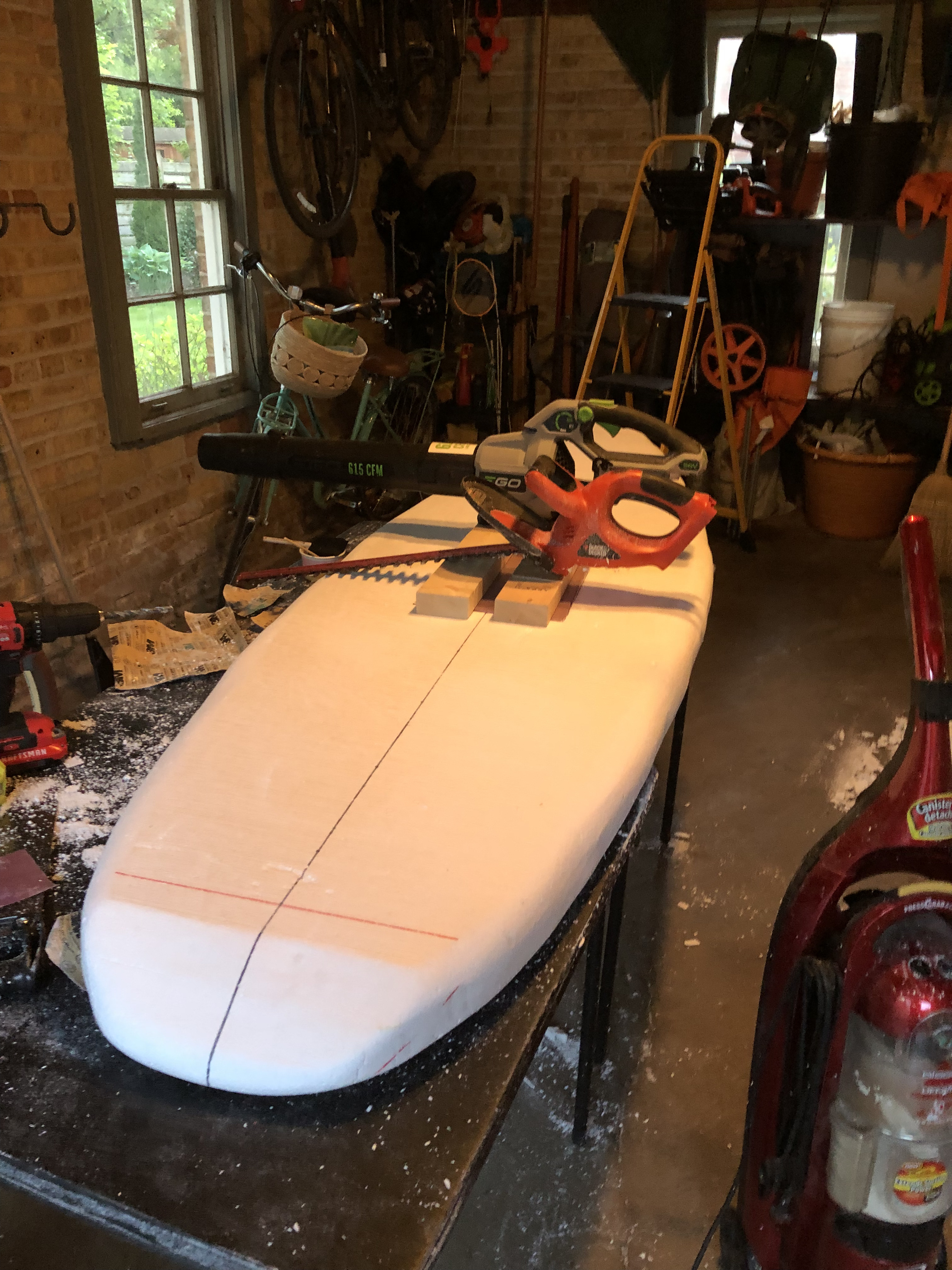 Mast box inserted and drying in epoxy